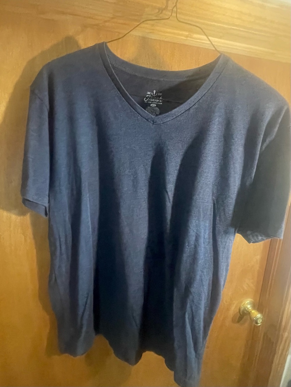 fresh Men's Short Sleeve V-Neck Tee - Navy Blue